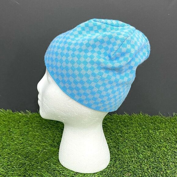 BULA Blue/Grey check Beanie. One size. - Picture 3 of 7